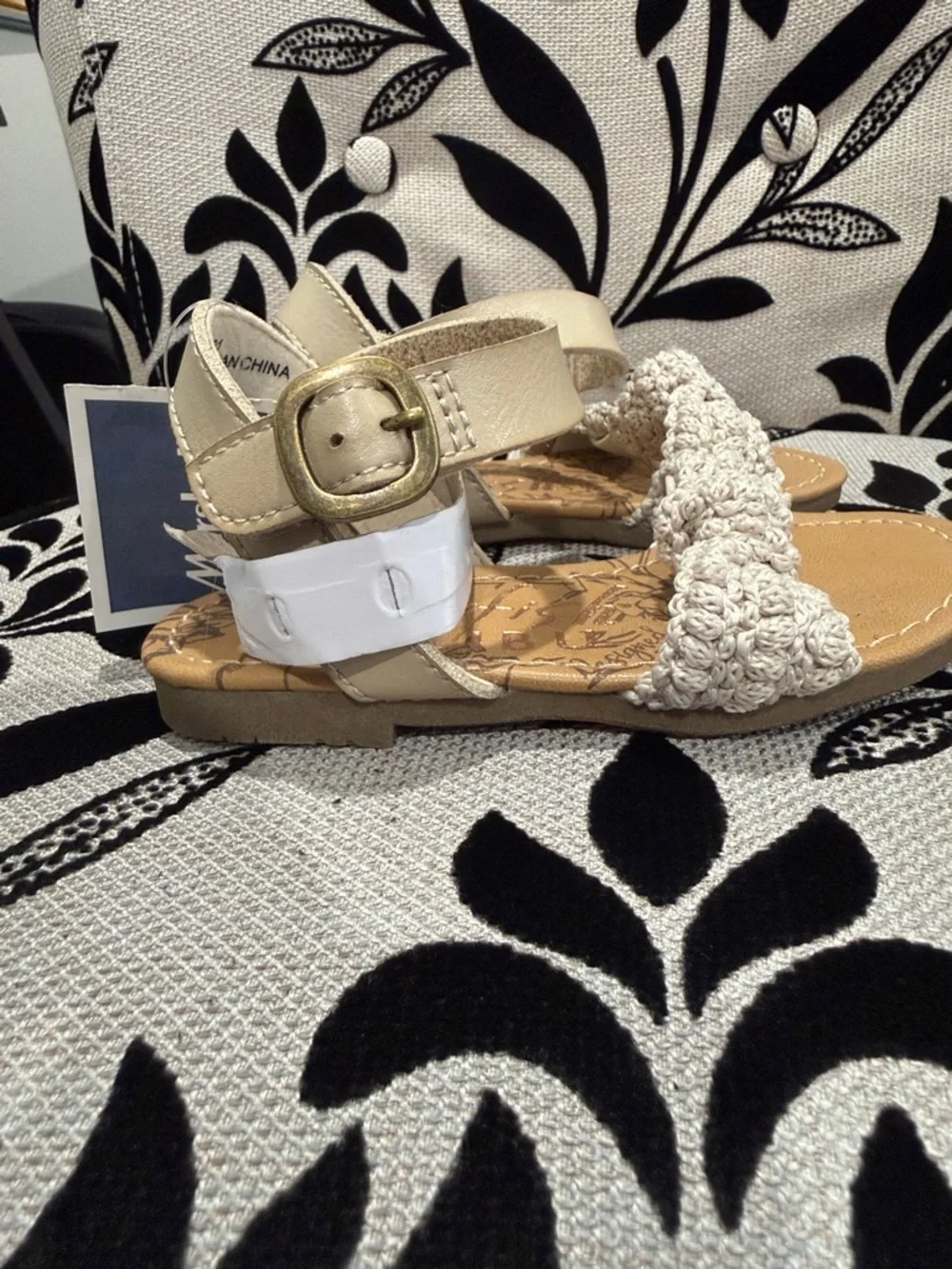 Blowfish Cream Crochet Knot Kids Sandals